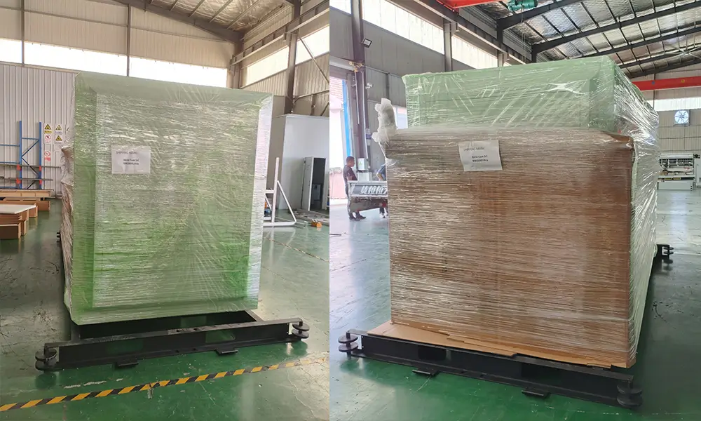How corrugated box making machine packages look like?