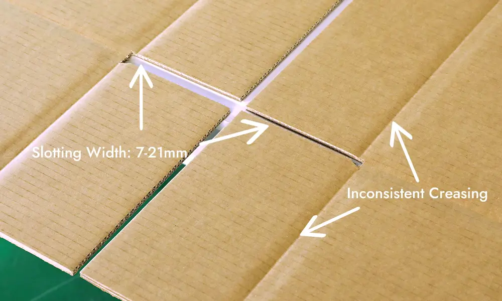 Inconsistent Creasing Slotting Width 7-21mm Inconsistent Creasing Slotting Width 7-21mm