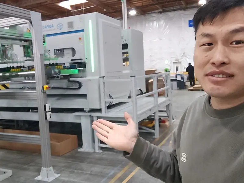 NEFAB Packaging USA Auto Feeding and Auto Stacking Customer Site