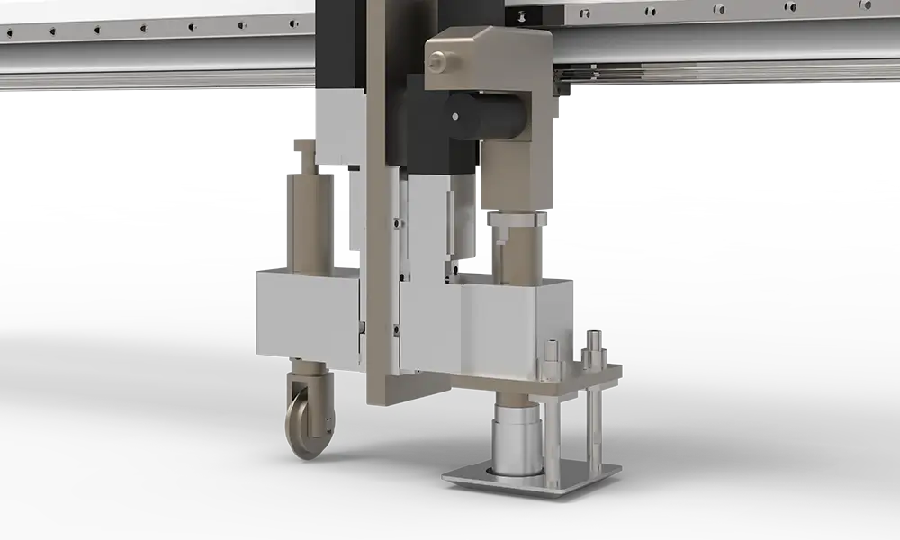 Vibrating knife cutting creasing