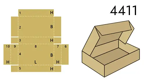 Style 4411 cardboard box type Style 4411 cardboard box type